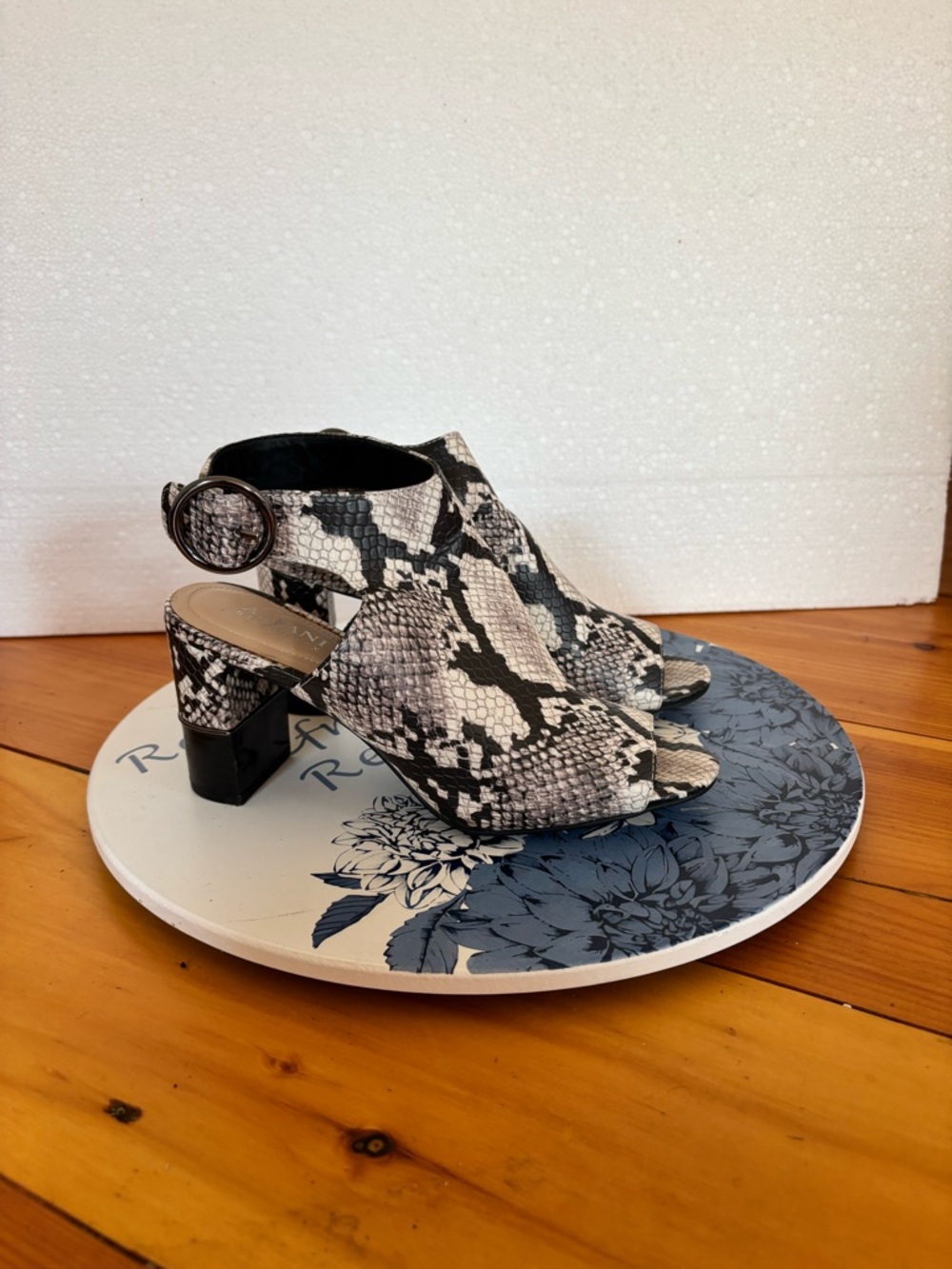 Alfani Snake Print Block Heel Sandals Size 7